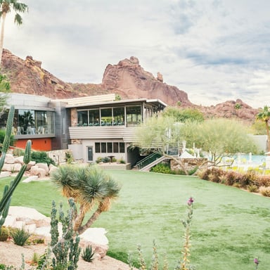 Arizona home with Camelback Mountain and desert landscaping