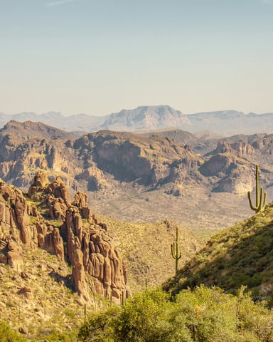 Cave Creek Arizona desert canyon with saguaro cactus