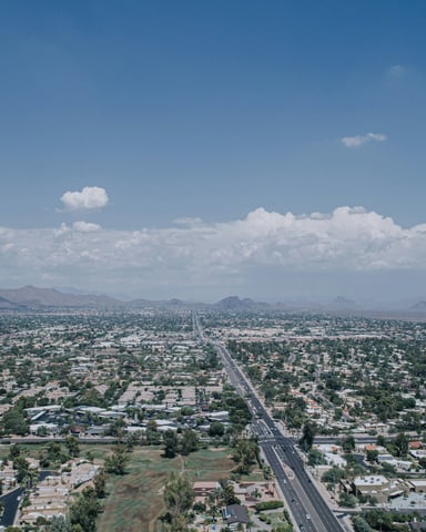 Aerial view of Mesa Arizona desert city